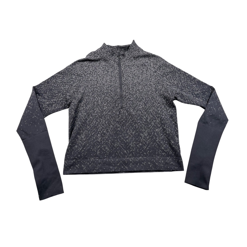 Lululemon Half Zip Pullover Women's Size 8 Black White Running Athletic Top
